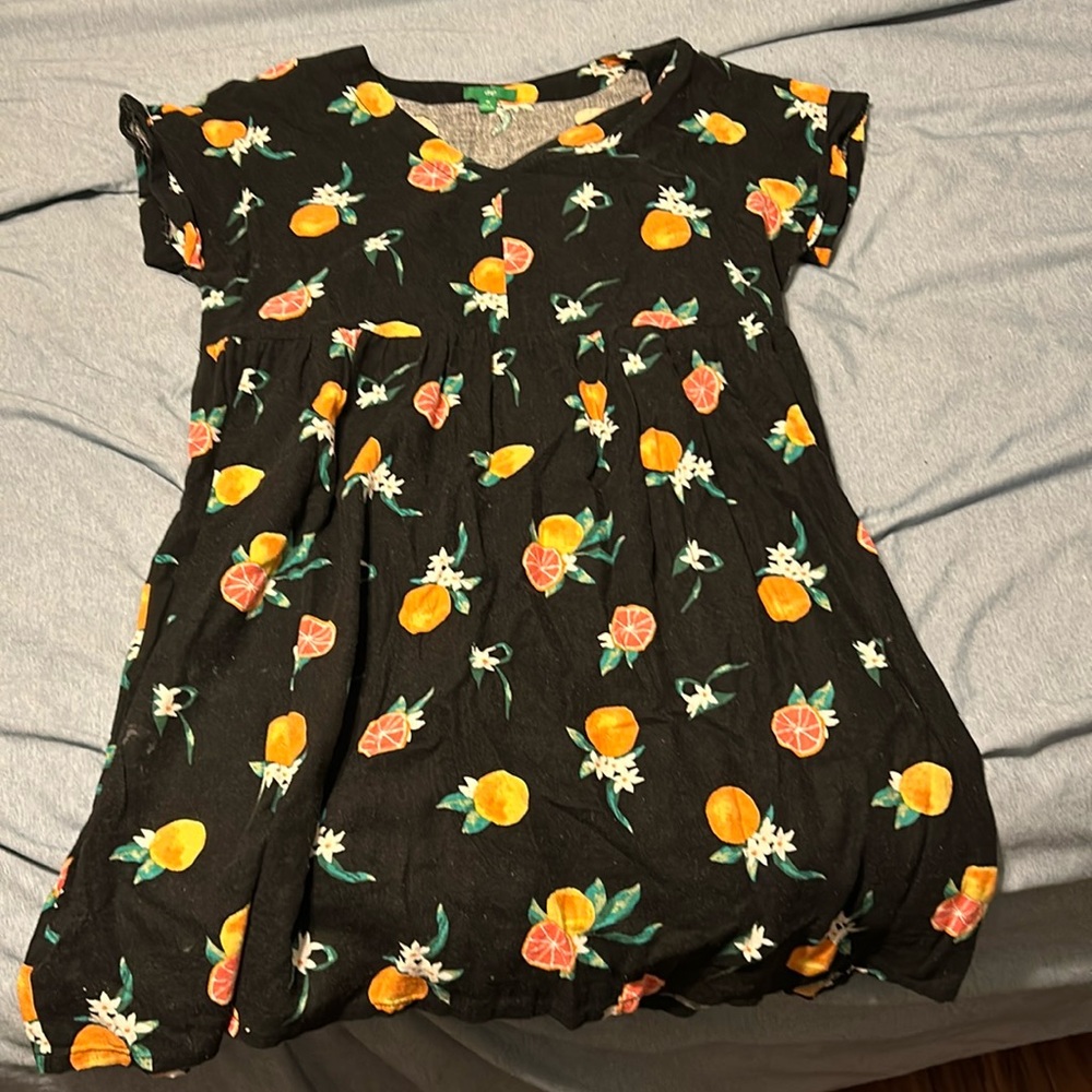 dip Black and Orange Flutter Sleeve Sundress